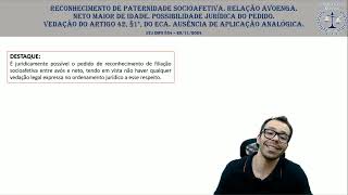 STJ INFO 834 paternidade socioafetiva e adoção [upl. by Ecirahc]