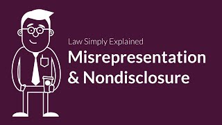 Misrepresentation and Nondisclosure  Contracts  Defenses amp Excuses [upl. by Albarran]