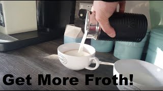 How to Get More Froth from Your Nespresso Coffee Aeroccino  Nespresso tips and help [upl. by Arraeic]