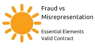 Fraud vs Misrepresentation  Other Essential Elements of a Valid Contract  CA CPT  CS amp CMA [upl. by Zasuwa]